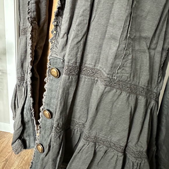 Free People Gray Ruffled Jacket - Picture 2 of 6